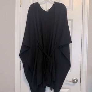 JODIFL Elegant Black Knit Poncho Top, 1X